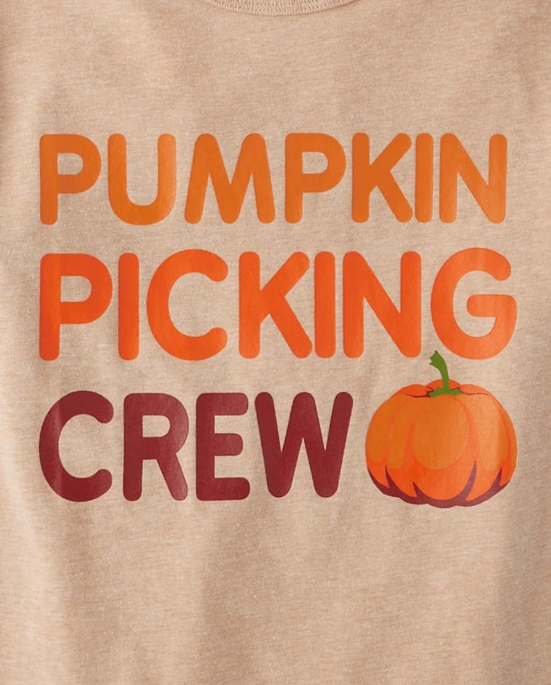 Kids Matching Family Pumpkin Picking Crew Graphic Tee