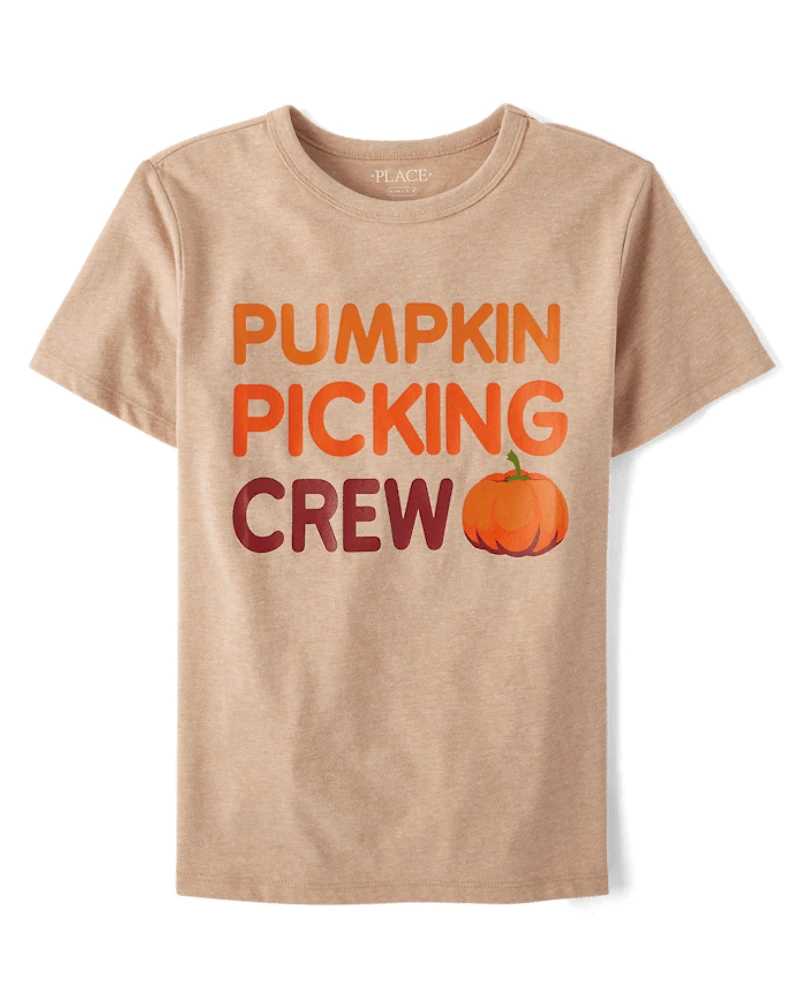 Kids Matching Family Pumpkin Picking Crew Graphic Tee