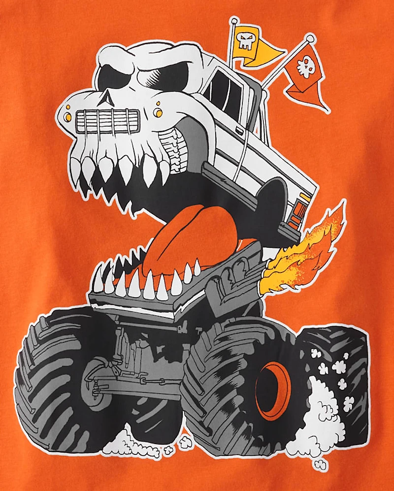 Boys Halloween Monster Truck Graphic Tee