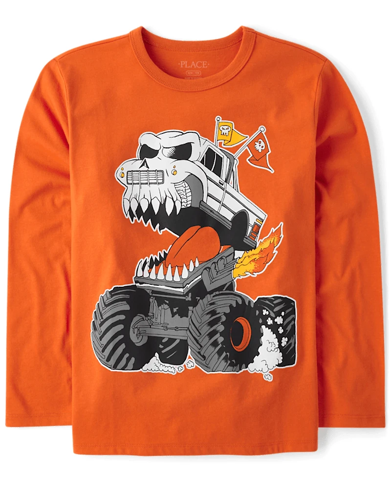 Boys Halloween Monster Truck Graphic Tee