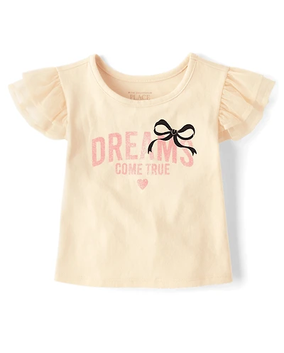 Baby And Toddler Girls Graphic Flutter Top