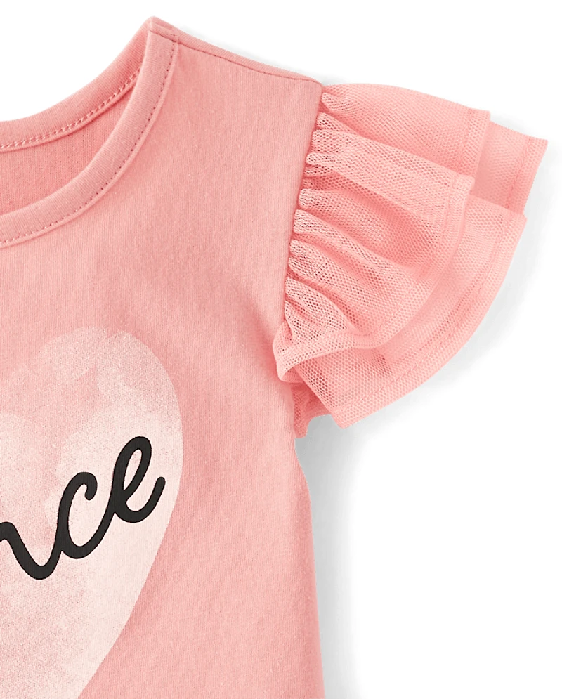 Baby And Toddler Girls Graphic Flutter Top