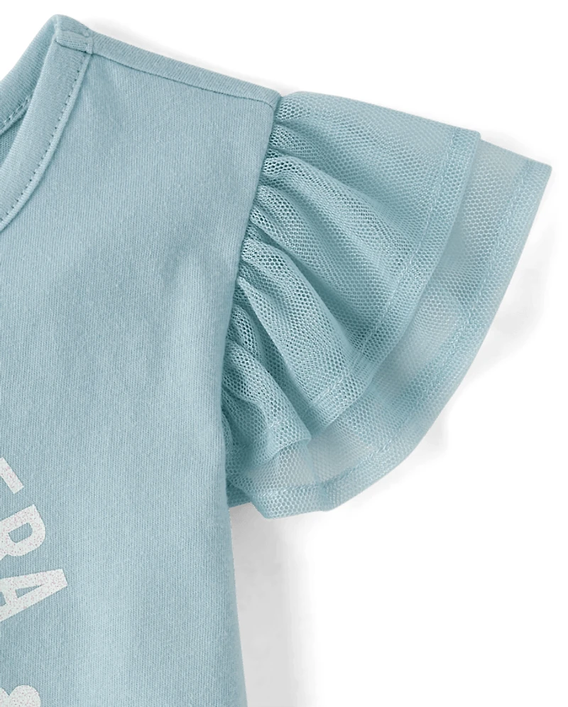 Baby And Toddler Girls Graphic Flutter Top