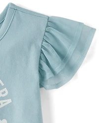 Baby And Toddler Girls Graphic Flutter Top