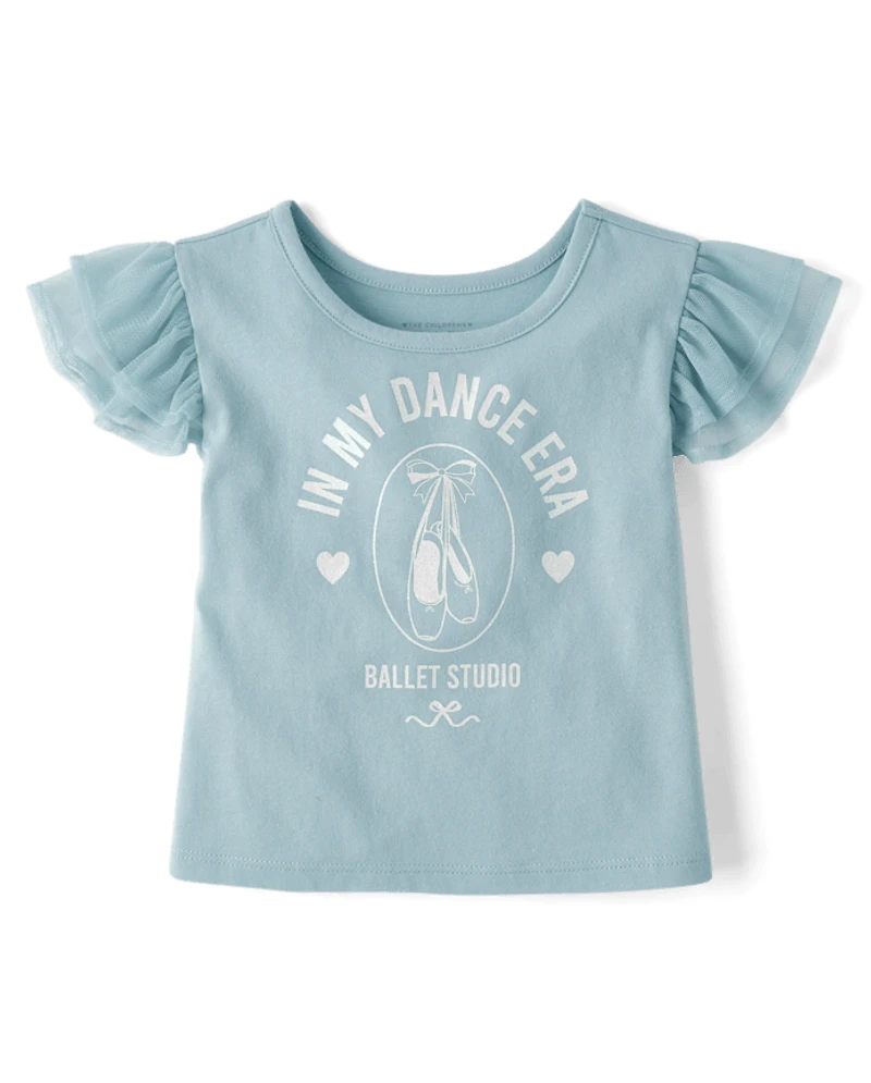 Baby And Toddler Girls Graphic Flutter Top