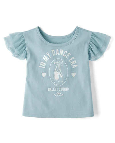 Baby And Toddler Girls Graphic Flutter Top