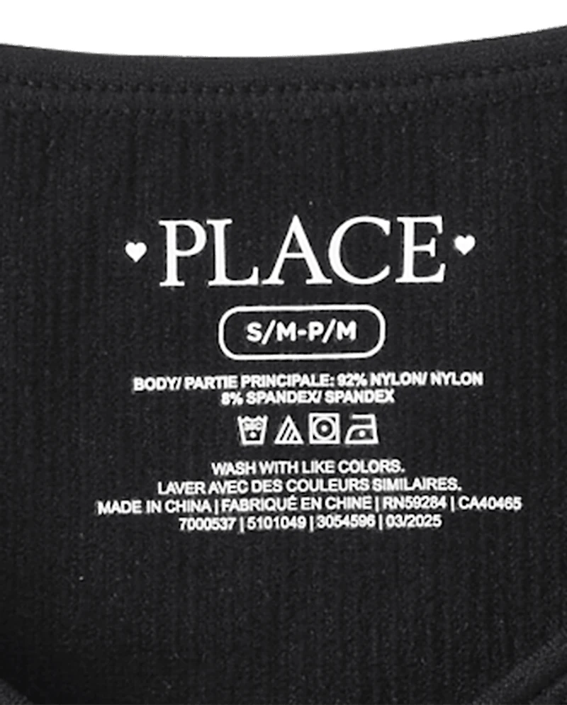 Haut froncé côtelé sans coutures pour fille