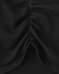 Haut froncé côtelé sans coutures pour fille