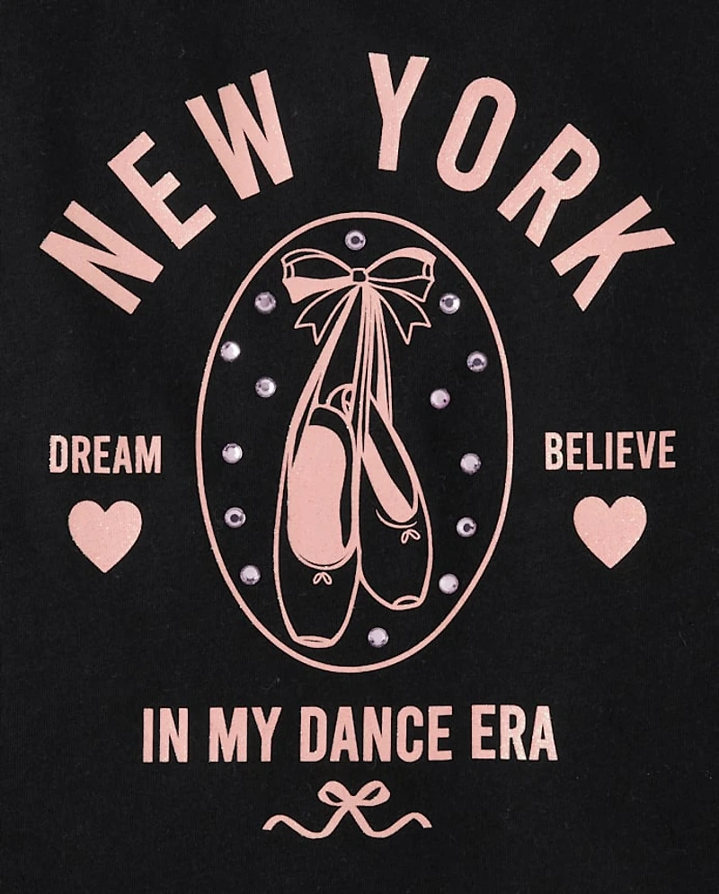 Girls Graphic Flutter Top