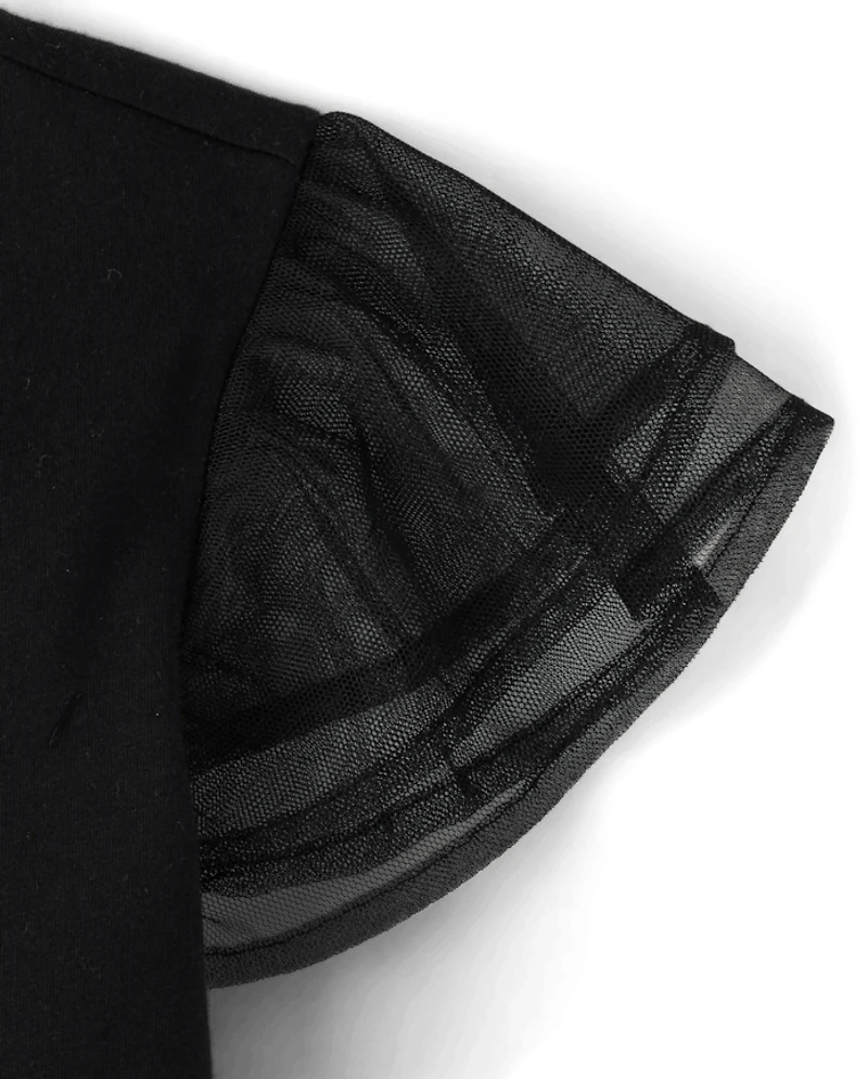 Girls Graphic Flutter Top