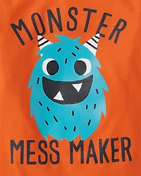 T-shirt graphique « Monstre désordre » pour bébés et tout-petits garçons