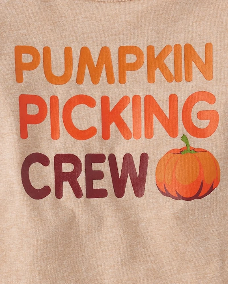 Toddler Matching Family Pumpkin Picking Crew Graphic Tee