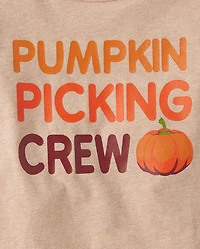 Toddler Matching Family Pumpkin Picking Crew Graphic Tee