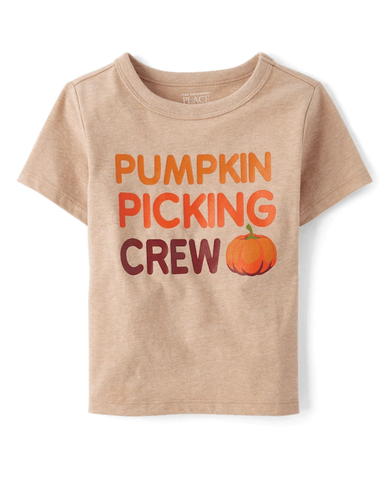 Toddler Matching Family Pumpkin Picking Crew Graphic Tee
