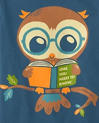 Toddler Boys Reading Owl Graphic Tee