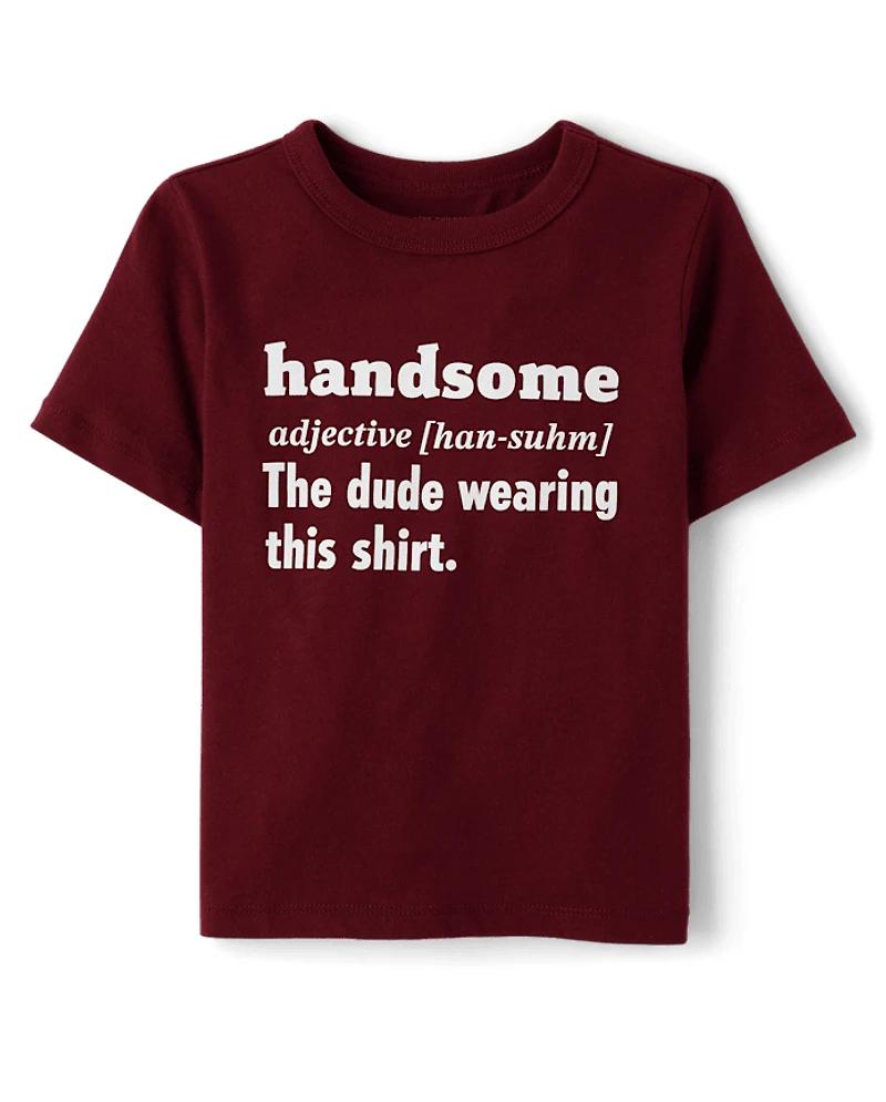 Toddler Boys Handsome Definition Graphic Tee