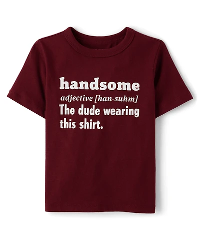 Toddler Boys Handsome Definition Graphic Tee