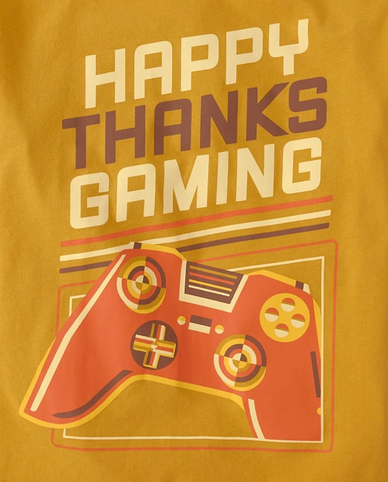 Boys Happy Thanksgaming Graphic Tee