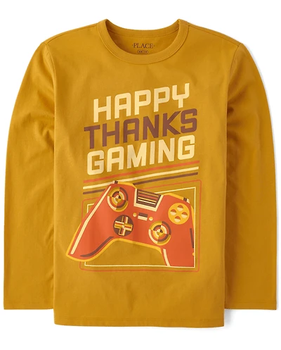 Boys Happy Thanksgaming Graphic Tee