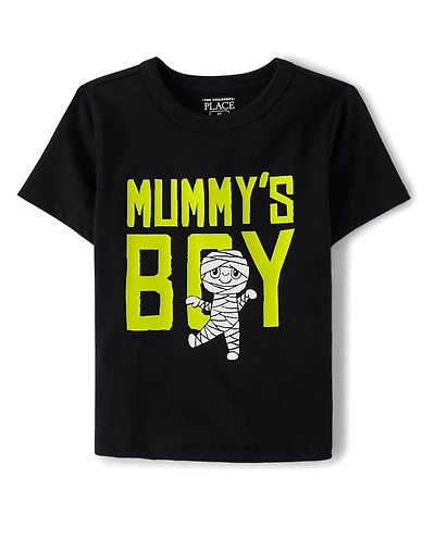 Baby And Toddler Boys Glow Mummy's Boy Graphic Tee