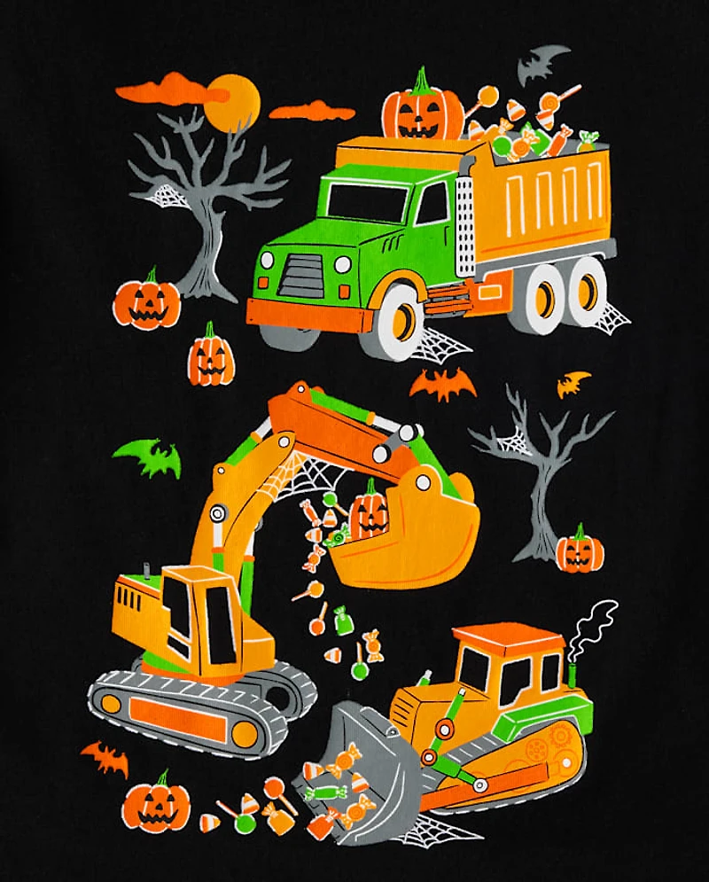 Baby And Toddler Boys Halloween Trucks Graphic Tee