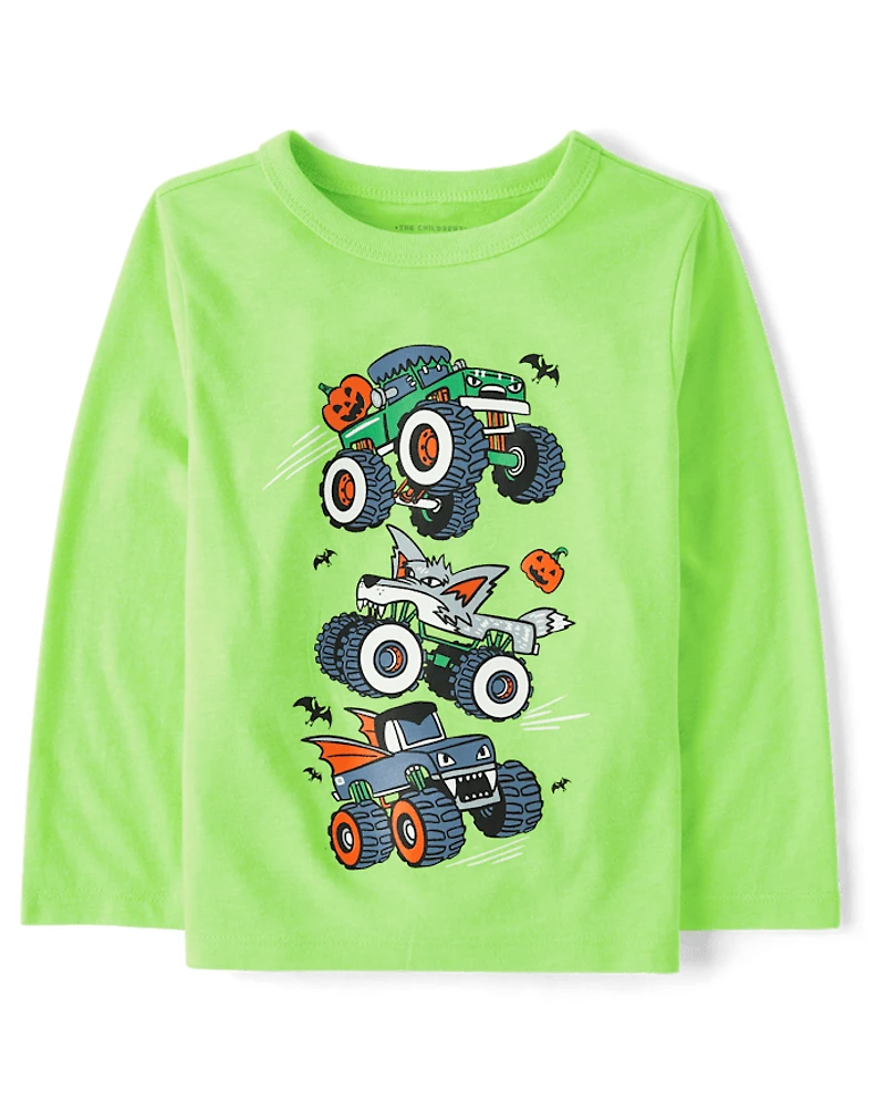 Baby And Toddler Boys Halloween Trucks Graphic Tee