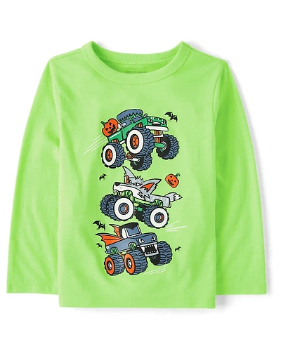 Baby And Toddler Boys Halloween Trucks Graphic Tee