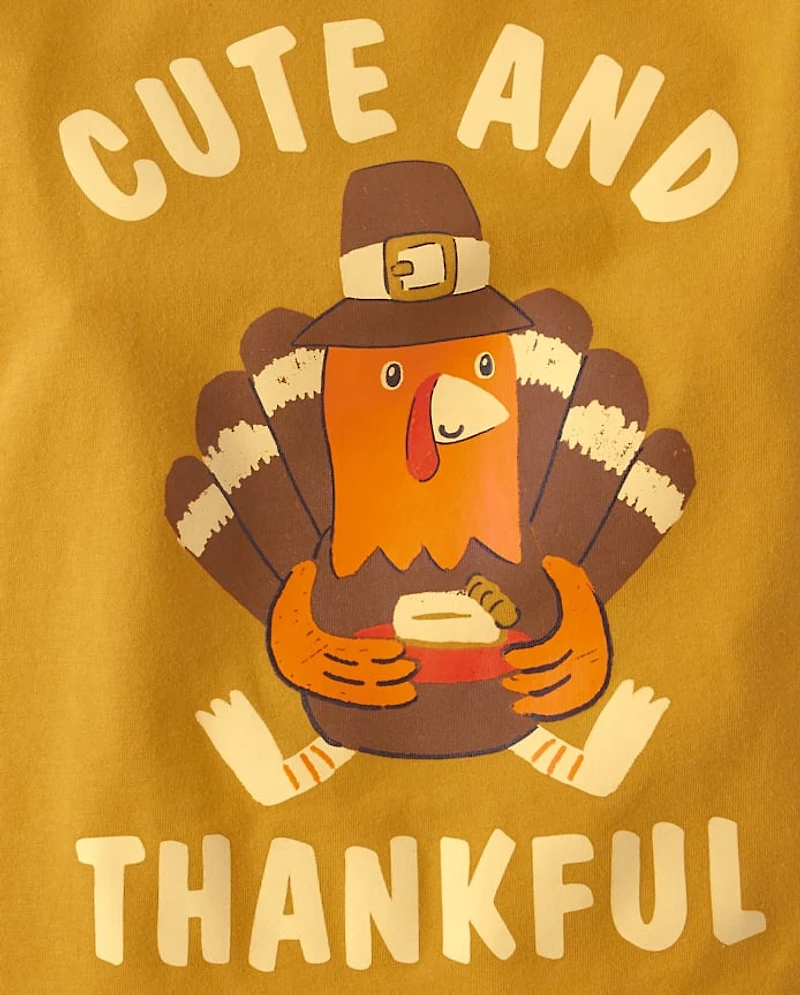 T-shirt graphique « Dinde reconnaissante » pour bébés et petits garçons