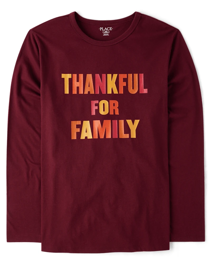 T-shirt graphique assorti pour adultes « Famille reconnaissante »