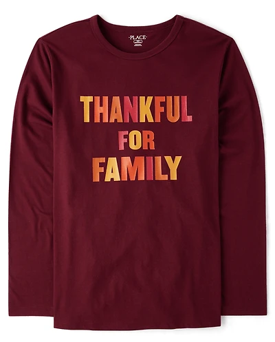 Adult Matching Family Thankful Graphic Tee
