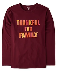 T-shirt graphique assorti pour adultes « Famille reconnaissante »