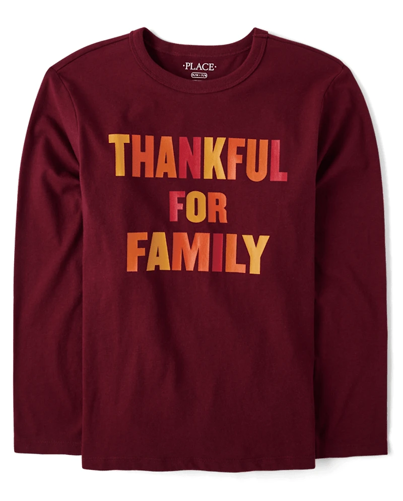 Kids Matching Family Thankful Graphic Tee