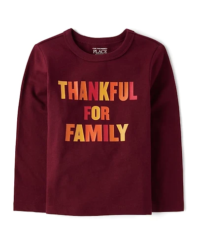 Toddler Matching Family Thankful Graphic Tee
