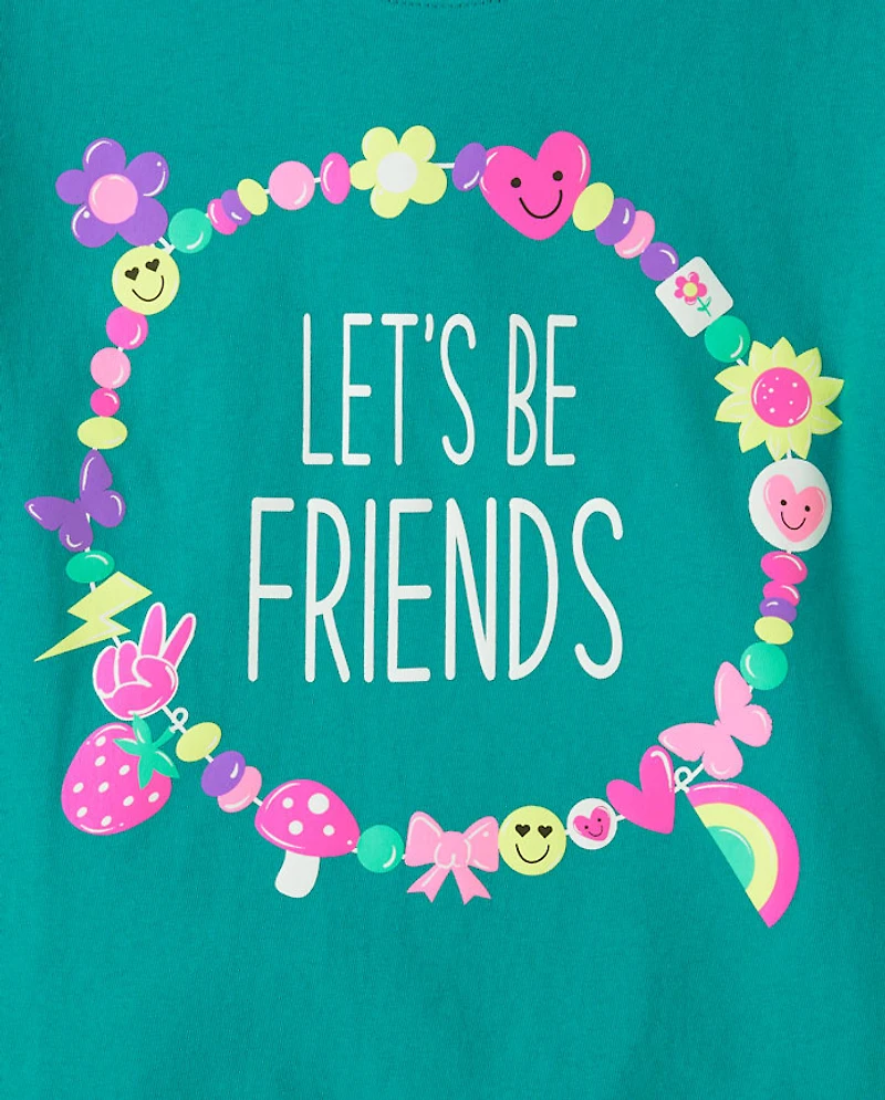 Girls Friendship Bracelet Graphic Tee