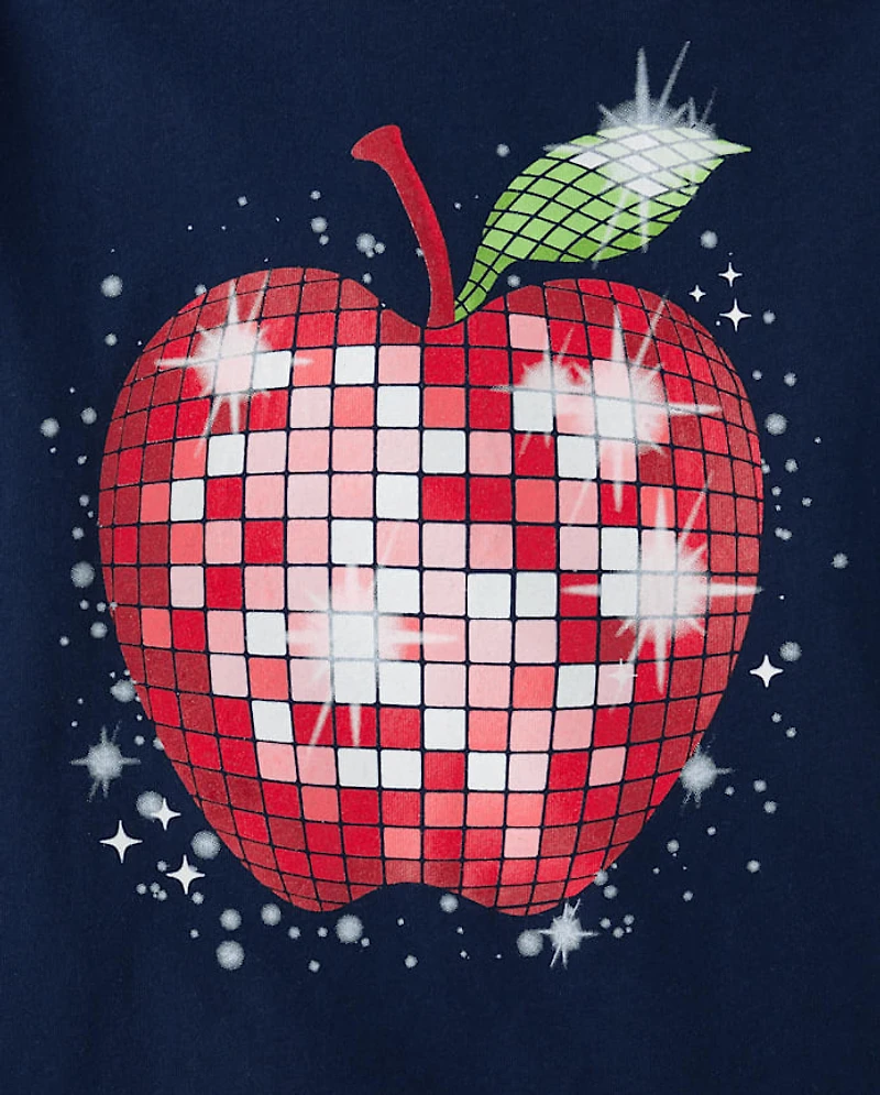 Girls Disco Apple Graphic Tee