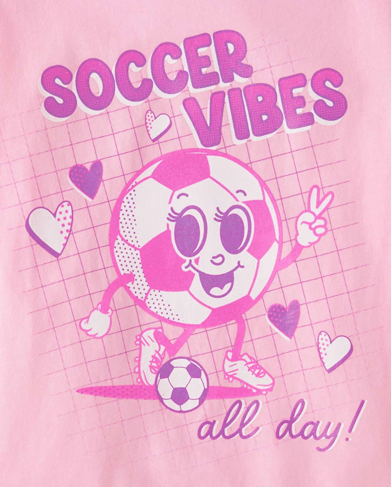 Girls Soccer Vibes Graphic Tee