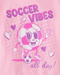 Girls Soccer Vibes Graphic Tee