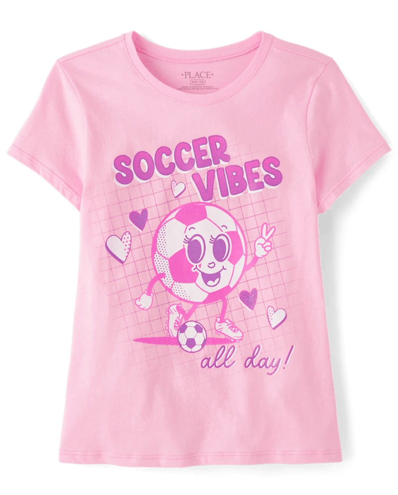 Girls Soccer Vibes Graphic Tee