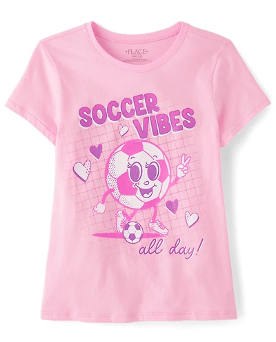 Girls Soccer Vibes Graphic Tee