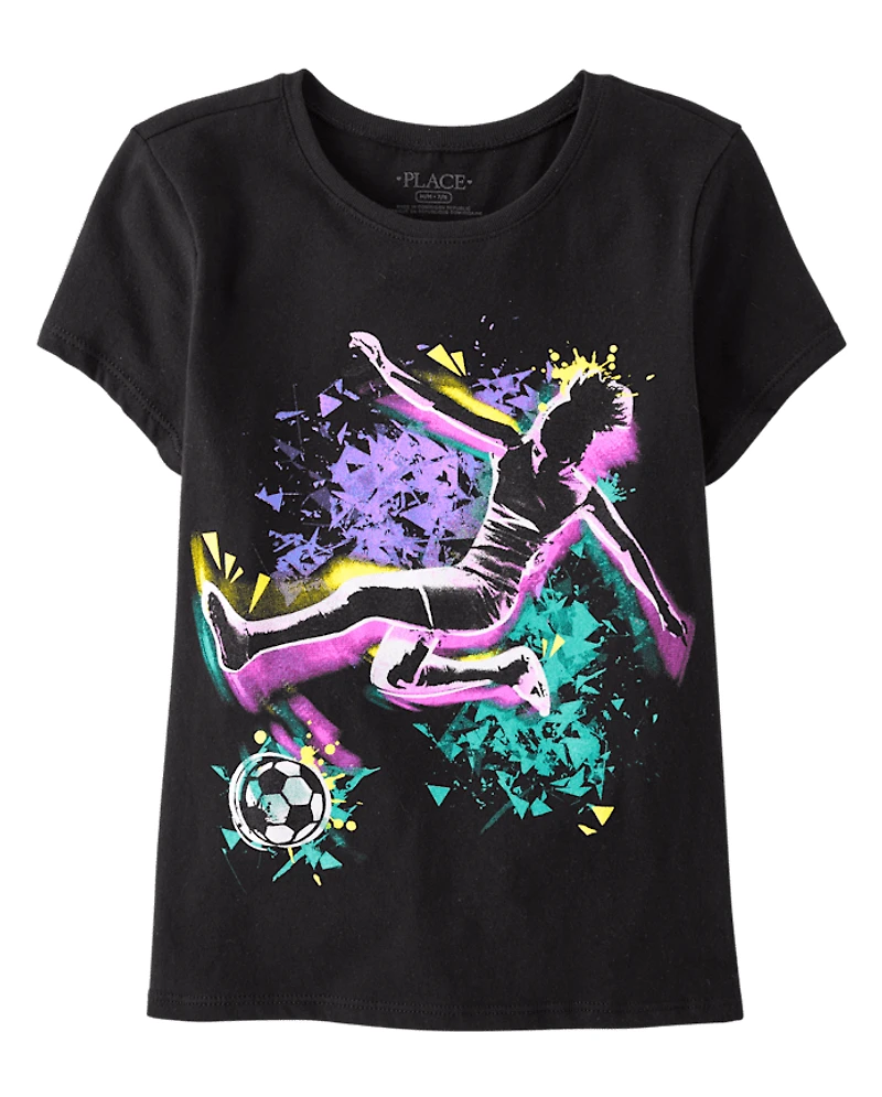 Girls Soccer Player Graphic Tee