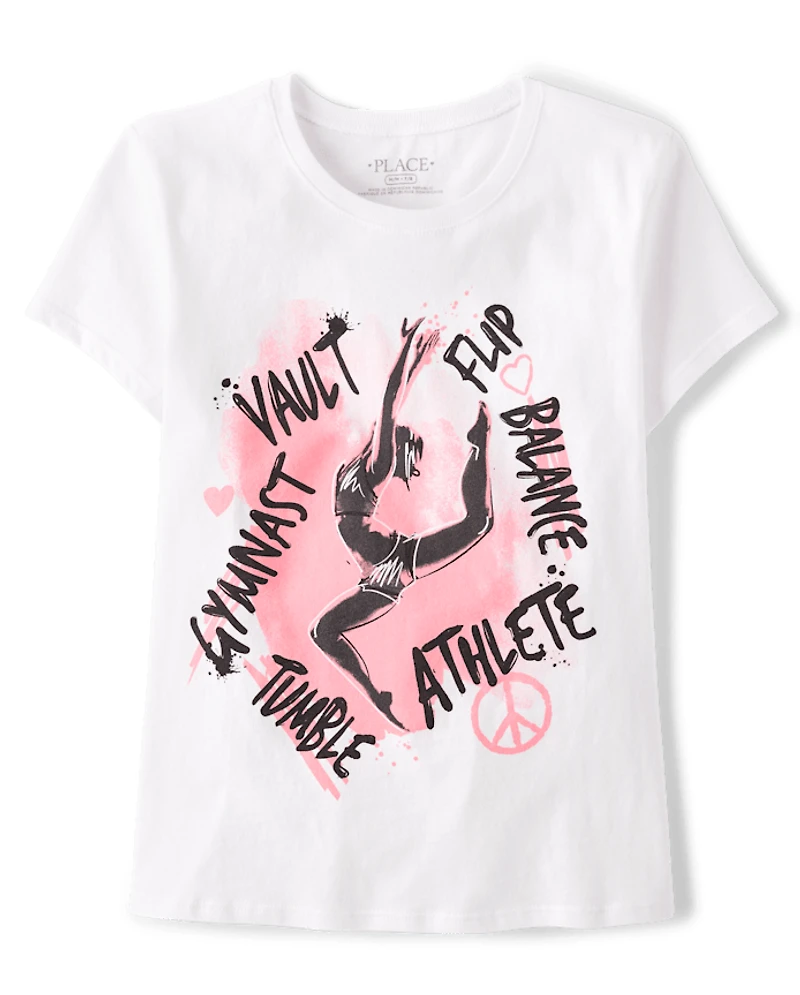 T-shirt graphique « Gymnaste pour filles »