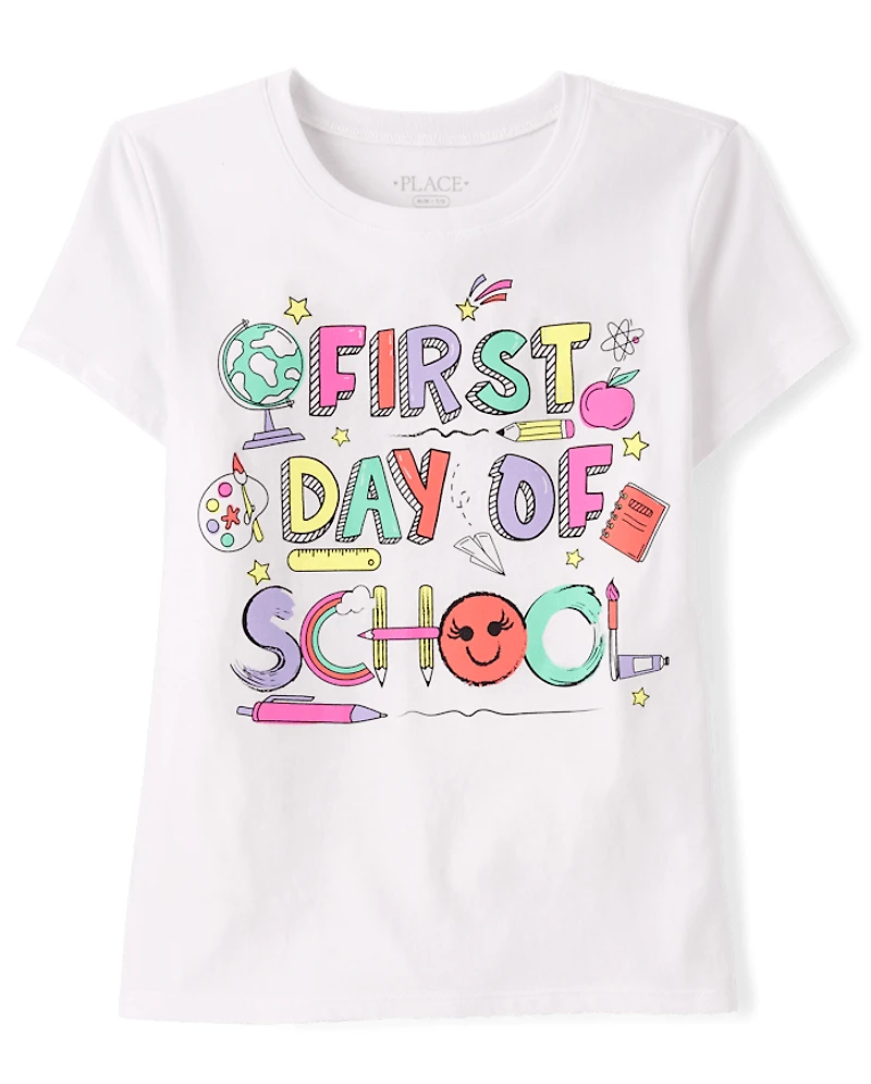 Girls First Day of School Graphic Tee