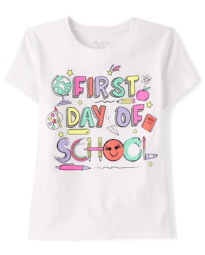 Girls First Day of School Graphic Tee