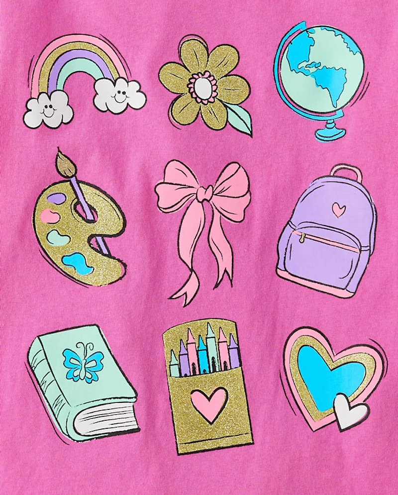 Girls School Icons Graphic Tee