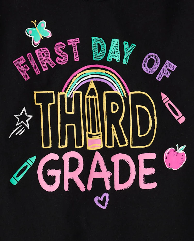 Girls First Day Third Grade Graphic Tee