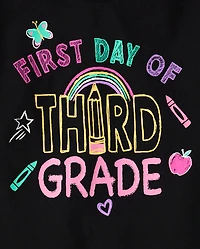 Girls First Day Third Grade Graphic Tee