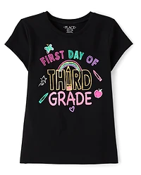 Girls First Day Third Grade Graphic Tee