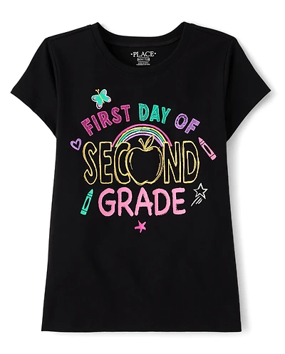 Girls First Day Second Grade Graphic Tee