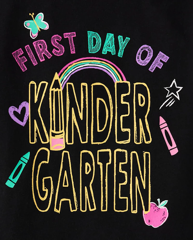 Girls First Day Kindergarten Graphic Tee