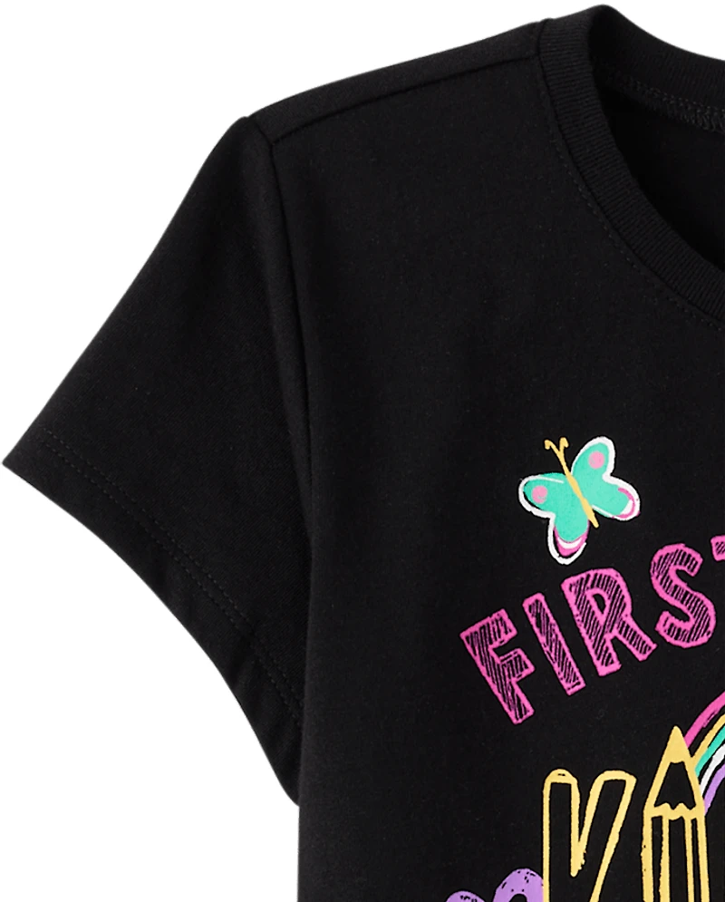 Girls First Day Kindergarten Graphic Tee